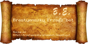 Brestyenszky Erzsébet névjegykártya